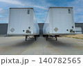 Empty Semi Trailer Loading Dock Yard 140782565