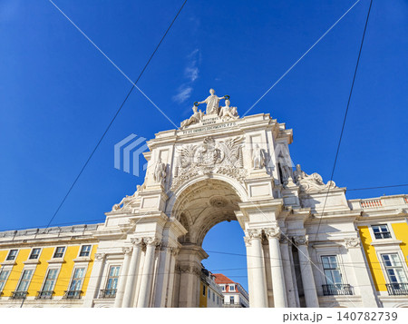Historic triumphal arch against clear blue sky Historic triumphal arch against clear blue sky 140782739