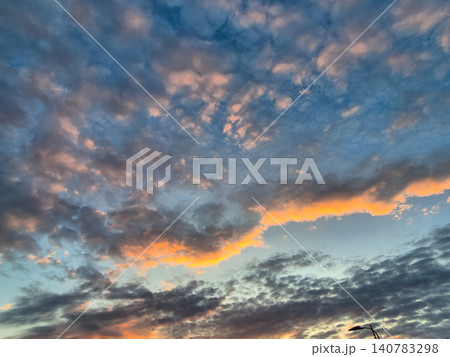 Colorful sunset clouds across the evening sky Colorful sunset clouds across the evening sky 140783298