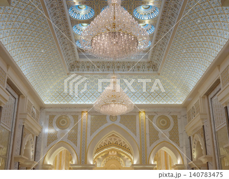 Abu Dhabi, UAE January 15, 2024 Qasr Al Watan Palace Grand Hall Interior 140783475