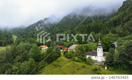 Aerial View Austrian Slovenian Border Alps Mountain Range Ridge Aerial View Austrian Slovenian Border Alps Mountain Range Ridge 140783485