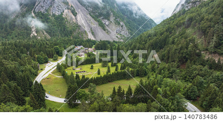 Aerial View Austrian Slovenian Border Alps Mountain Range Ridge Aerial View Austrian Slovenian Border Alps Mountain Range Ridge 140783486