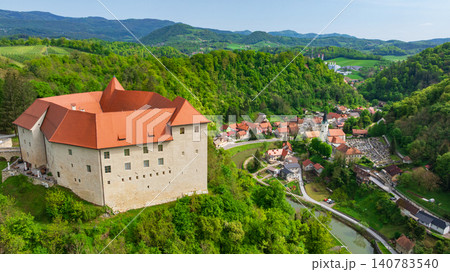 Rajhenburg Castle Aerial View Brestanica Hill Fort Slovenia 140783540