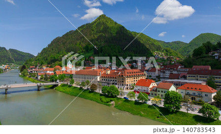 Aerial View Lasko Town Savinja River Valley Slovenia Aerial View Lasko Town Savinja River Valley Slovenia 140783543