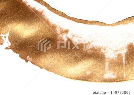 Gold paint brush smear stroke. acrylic golden bronze shiny metallic textured background Gold paint brush smear stroke. acrylic golden bronze shiny metallic textured background 140783863
