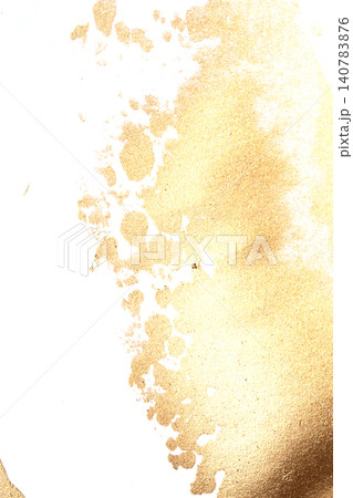 Gold paint brush smear stroke. acrylic golden bronze shiny metallic textured background 140783876