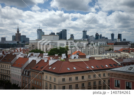 Old tenement houses and skyscrapers in Warsaw Old tenement houses and skyscrapers in Warsaw 140784261