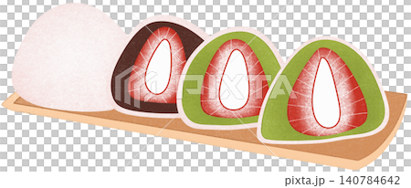 strawberry daifuku illustration 140784642