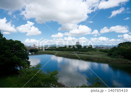 愛知県豊橋市_吉田城北側付近の豊川10_2025年7月 愛知県豊橋市_吉田城北側付近の豊川10_2025年7月 140785410