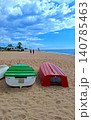 Colorful Fishing boats on the beach of the Mediterranean Sea in Costa Brava.  140785463