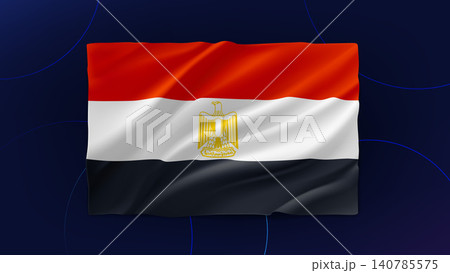 Egypt national flag. 3d vector 140785575