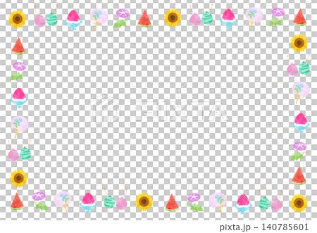 Cute summer motif frame Cute summer motif frame 140785601