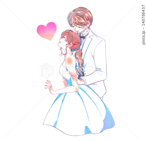 バックハグする新郎新婦 140786437