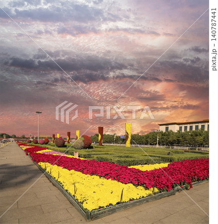 Tiananmen square, Beijing, China (against the sunset) Tiananmen square, Beijing, China (against the sunset) 140787441