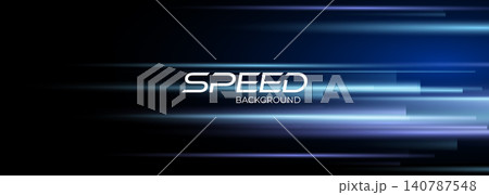 Speed illuminated traffic lanes. Black and blue modern abstract background with glowing movement and high-speed light effect. Speed illuminated traffic lanes. Black and blue modern abstract background with glowing movement and high-speed light effect. 140787548