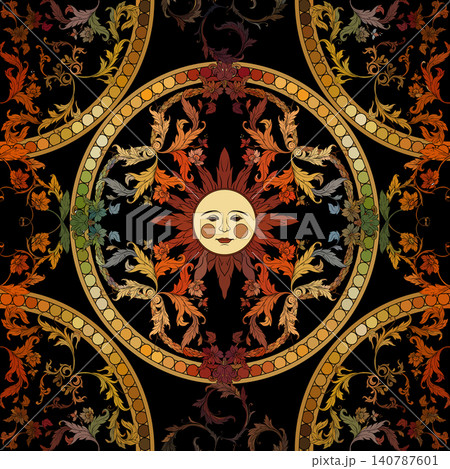 Ornate Baroque seamless pattern featuring 140787601