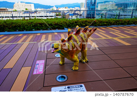 JR福井駅 観光交流センター屋上の ステゴサウルス ミニ恐竜モニュメント JR福井駅 観光交流センター屋上の ステゴサウルス ミニ恐竜モニュメント 140787670