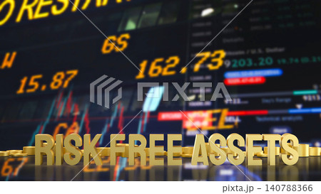 Gold Risk Free Assets In A Secure Investment Market 3d render. 140788366