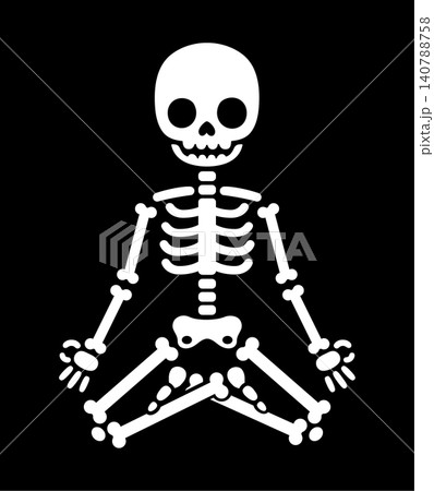 Cartoon meditating skeleton 140788758