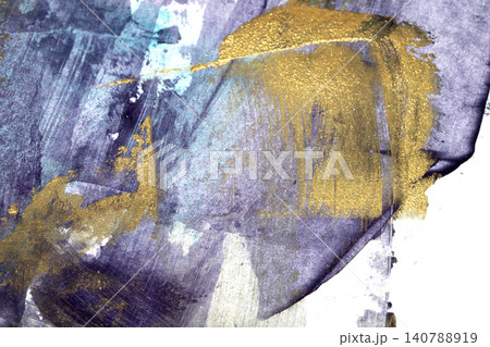 Blue, purple, gold metallic paint strokes vibrant background texture Blue, purple, gold metallic paint strokes vibrant background texture 140788919
