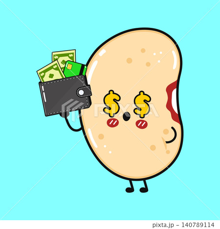 Bean money wallet character illustration Bean money wallet character illustration 140789114