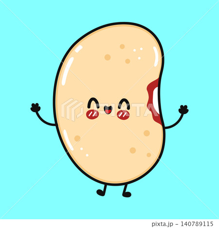 Surprised bean cartoon character illustration 140789115