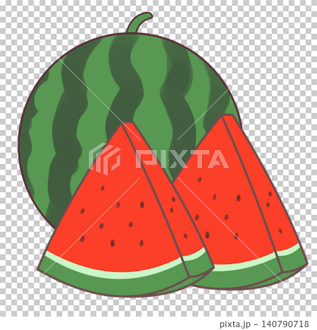 整個西瓜和切好的西瓜 整個西瓜和切好的西瓜 140790718