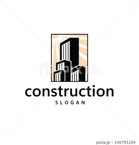 Modern Building Logo Template for Construction and Real Estate Brand Modern Building Logo Template for Construction and Real Estate Brand 140791284