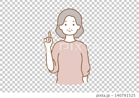 女性 表情 指さし 女性 表情 指さし 140791525