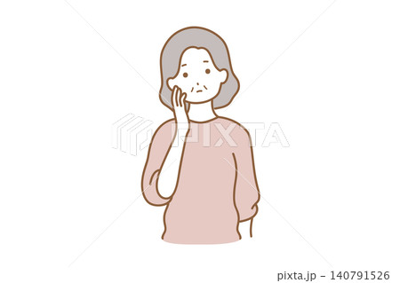 女性　表情　不安 140791526