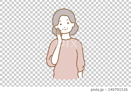 女性　表情　不安 140791526
