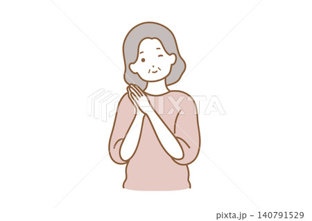 女性　表情　お願い 140791529
