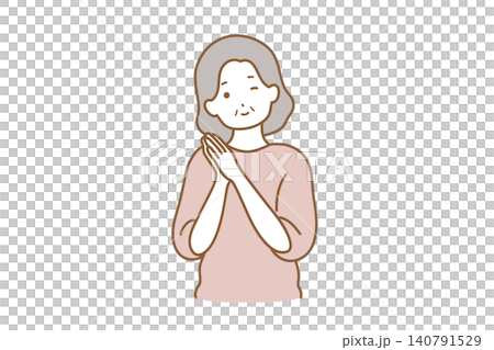 女性　表情　お願い 140791529