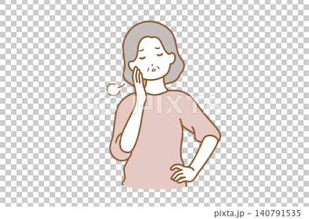 Woman facial expression sigh Woman facial expression sigh 140791535