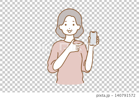 指向智能手機的婦女 指向智能手機的婦女 140791572