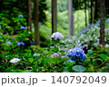東京あきる野市の紫陽花の名所あじさい山の景観 140792049