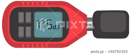 Red Handheld Digital Decibel Meter Measuring High Sound Pressure Levels Red Handheld Digital Decibel Meter Measuring High Sound Pressure Levels 140792303