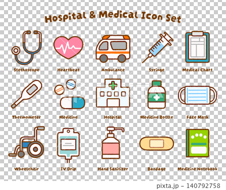 15-piece medical icon set for hospitals and clinics | Medical practice and healthcare 15-piece medical icon set for hospitals and clinics | Medical practice and healthcare 140792758