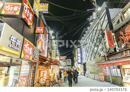 大阪夜景 難波 ミナミ千日前商店街 大阪府大阪市 大阪夜景 難波 ミナミ千日前商店街 大阪府大阪市 140793378