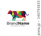 Colorful creative geometric cow Logo Suitable For Company Logos Business Media Games Personal Needs And Others 140793835