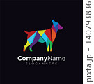 Colorful creative geometric dog Logo Suitable For Company Logos Business Media Games Personal Needs And Others 140793836