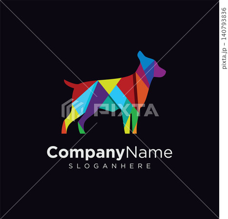 Colorful creative geometric dog Logo Suitable For Company Logos Business Media Games Personal Needs And Others 140793836