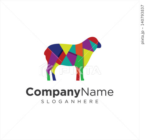 Colorful creative geometric sheep Logo Suitable For Company Logos Business Media Games Personal Needs And Others 140793837