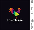 Colorful creative geometric rooster Logo Suitable For Company Logos Business Media Games Personal Needs And Others 140793838