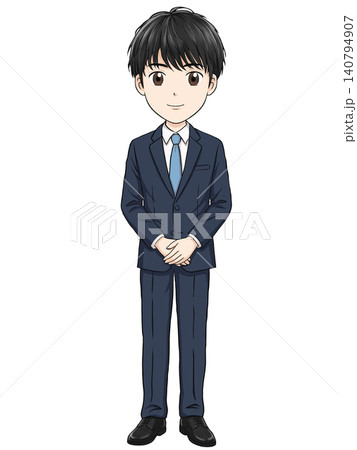 笑顔で立つ男性会社員 140794907