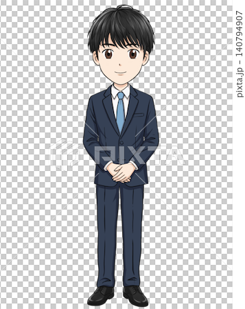 笑顔で立つ男性会社員 140794907