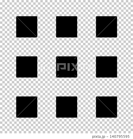 Simple 3x3 square menu icon Simple 3x3 square menu icon 140795595