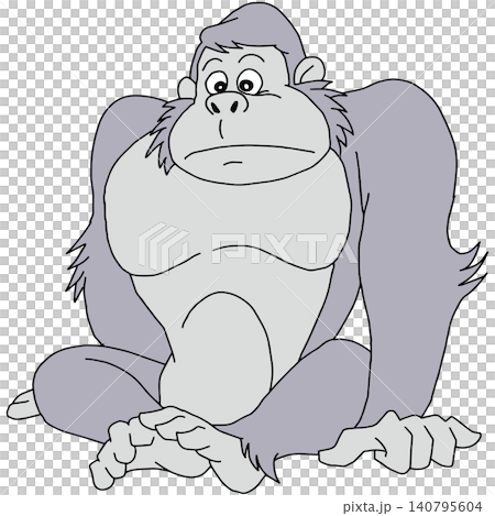 Hand-drawn animal illustration ☆ Gorilla Hand-drawn animal illustration ☆ Gorilla 140795604