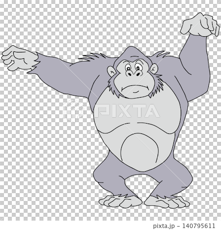 Hand-drawn animal illustration ☆ Gorilla 140795611