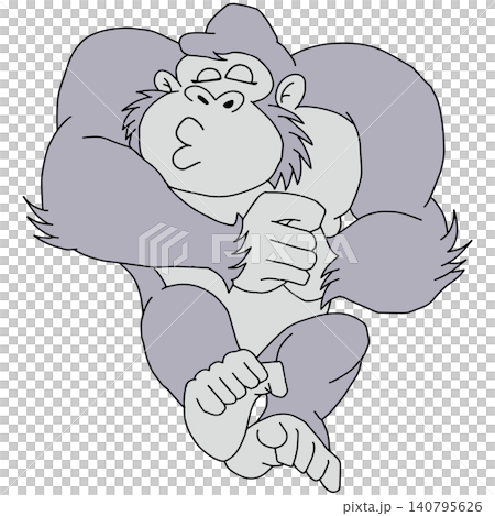 Hand-drawn animal illustration ☆ Gorilla Hand-drawn animal illustration ☆ Gorilla 140795626